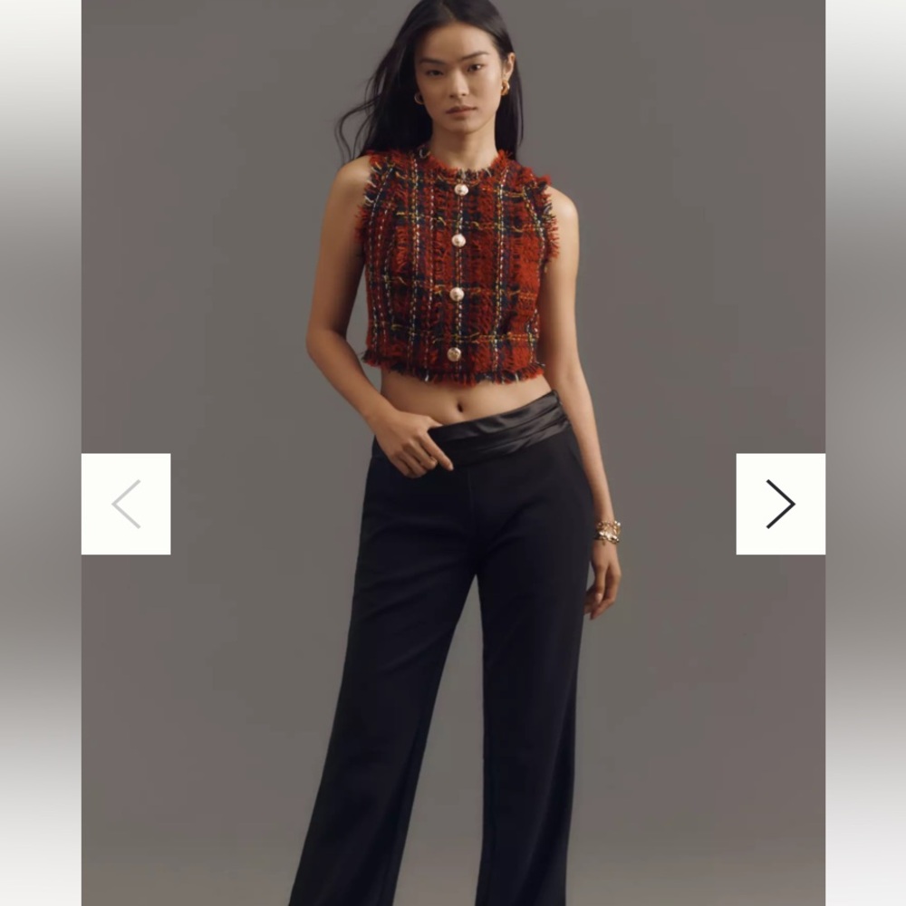 Anthropologie -Maeve Cummerbund Wide-Leg Pants NWT